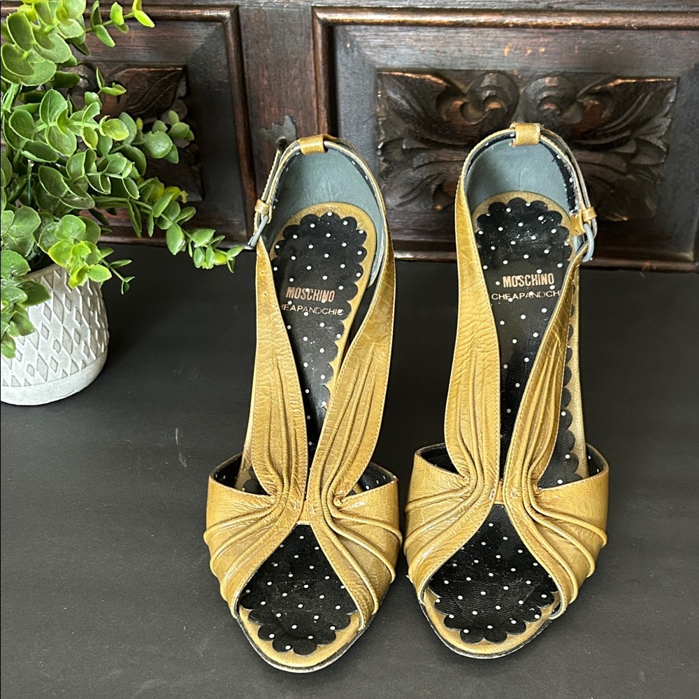 Moschino Women's Avocado Peep-Toe Heels
